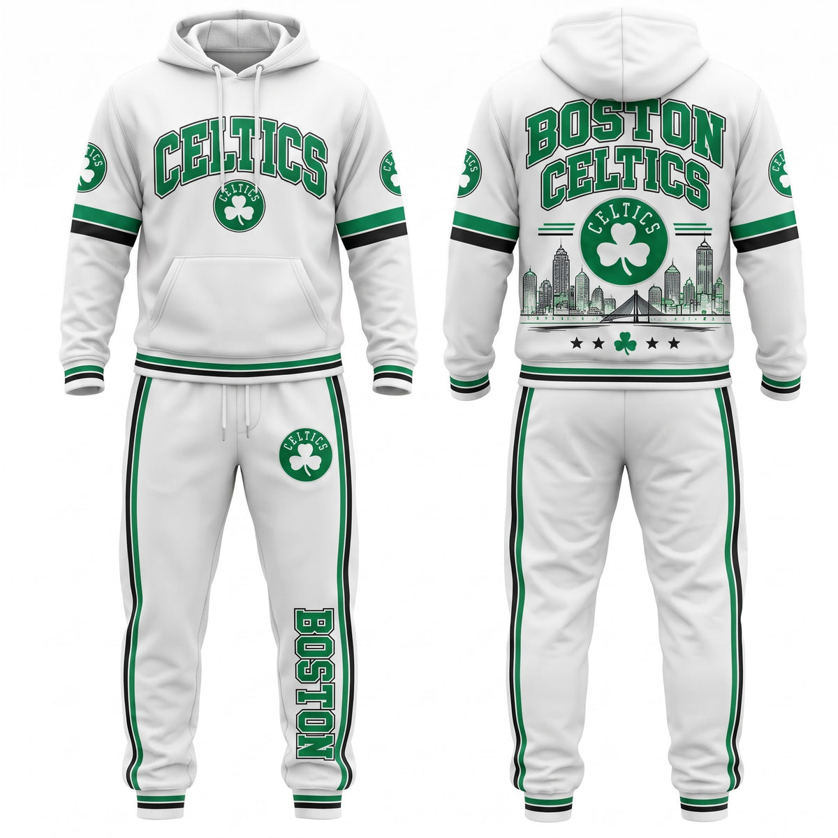 BOS Streetwear Hoodie Pants Set - Printed