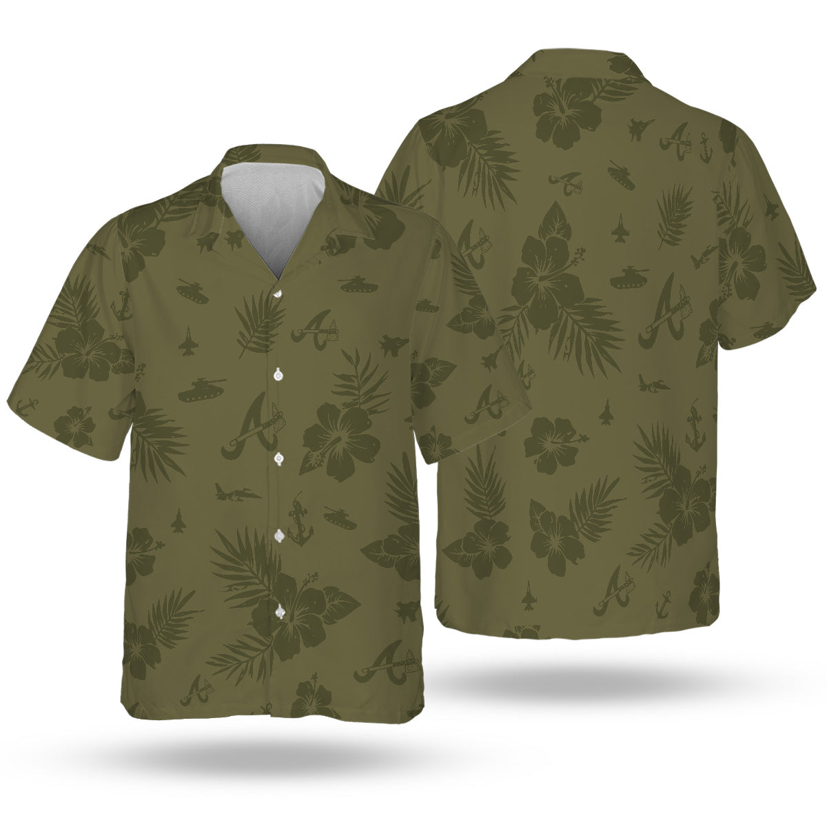 ATL Special Armed Forces Hawaiian Design Button Shirt V2