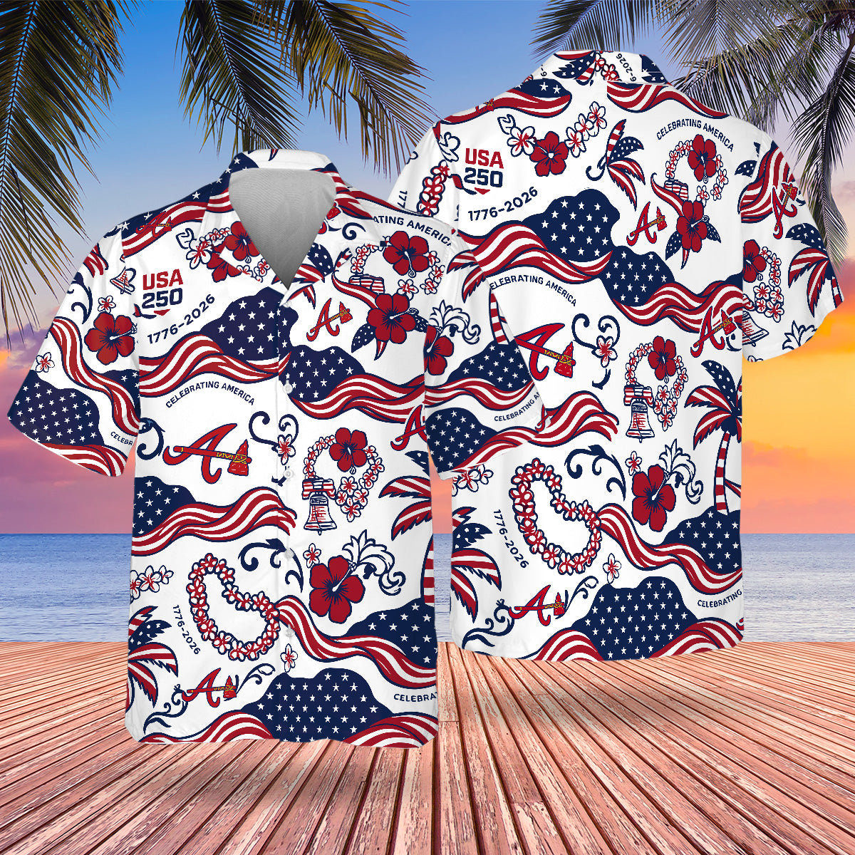 ATL Special Semiquincentennial Hawaiian Design Button Shirt V3