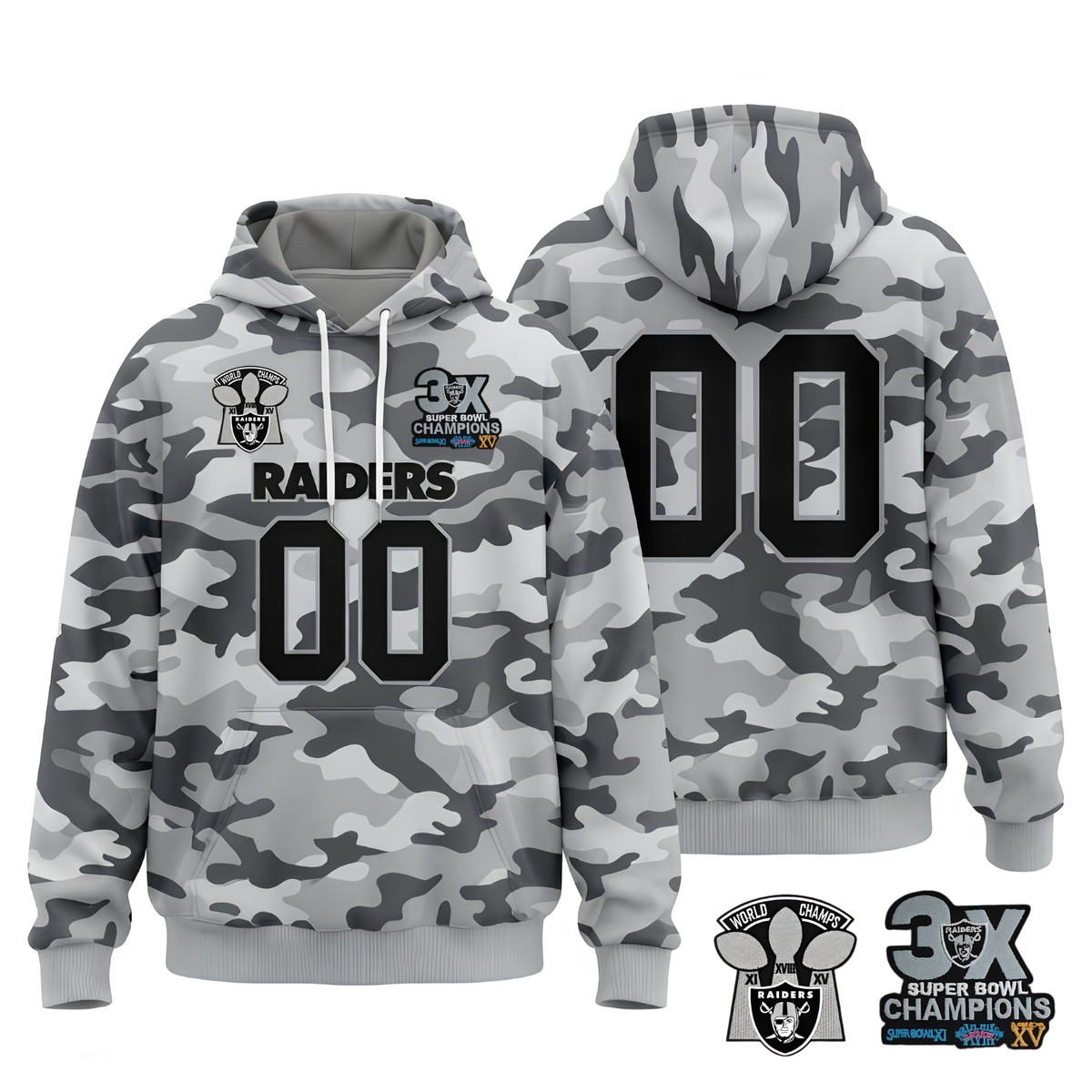LVR Champion Style Camo Pullover Hoodie - Printed