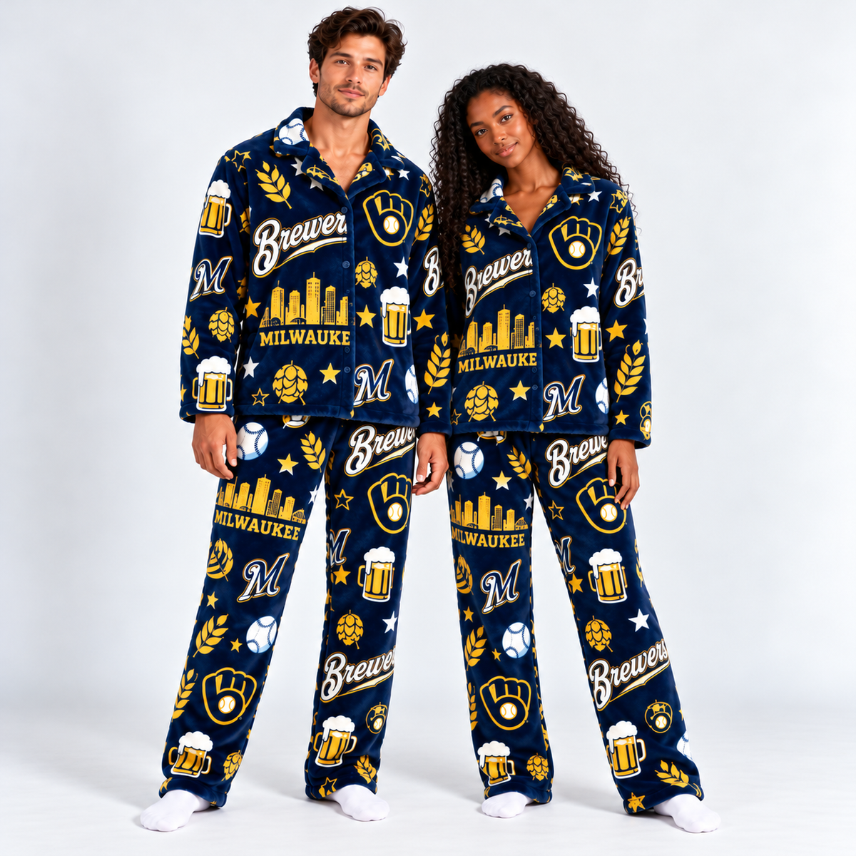 MIL Brew City Flannel Pajama Set - Printed
