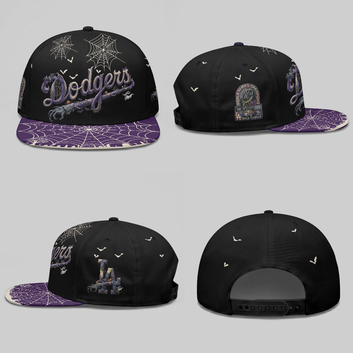 Los Angeles Dodgers Nightmare Snapback Cap - Printed