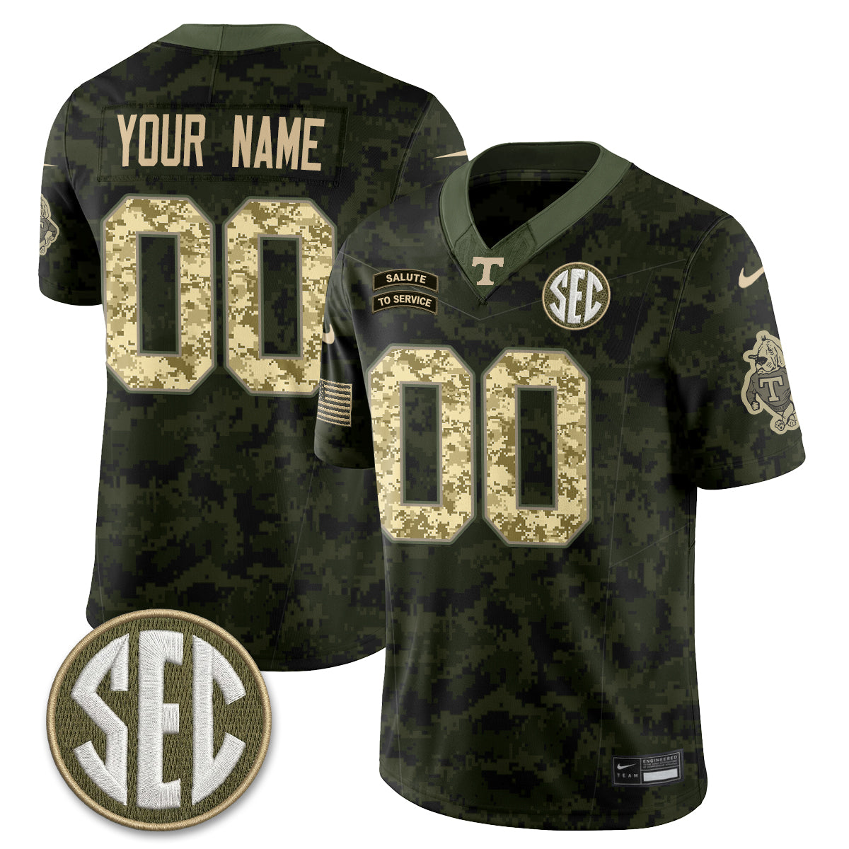 Tennessee Volunteers 2026 Salute to Service Vapor Custom Jersey - Stitched