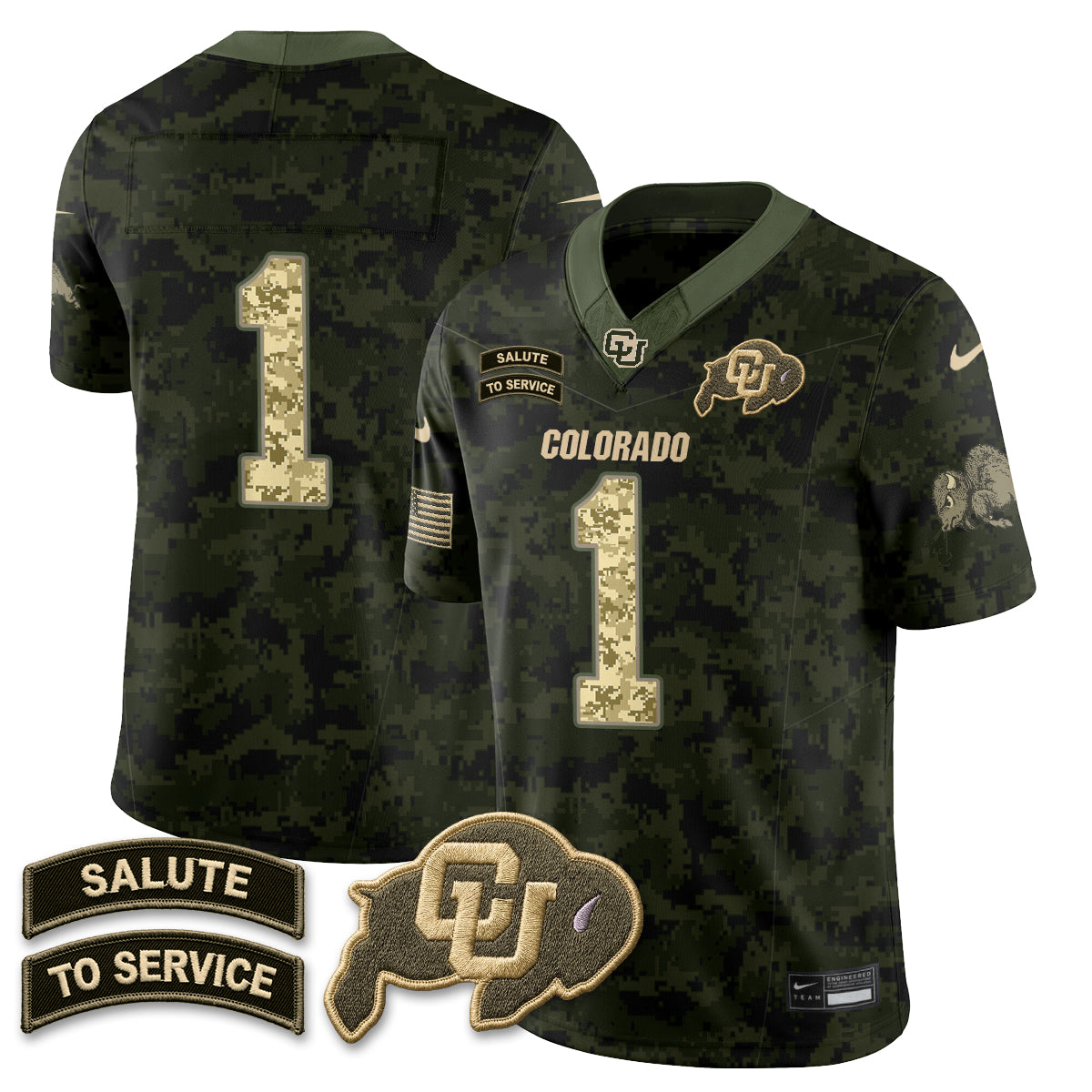 Colorado Buffaloes 2026 Salute to Service Vapor Jersey - Stitched