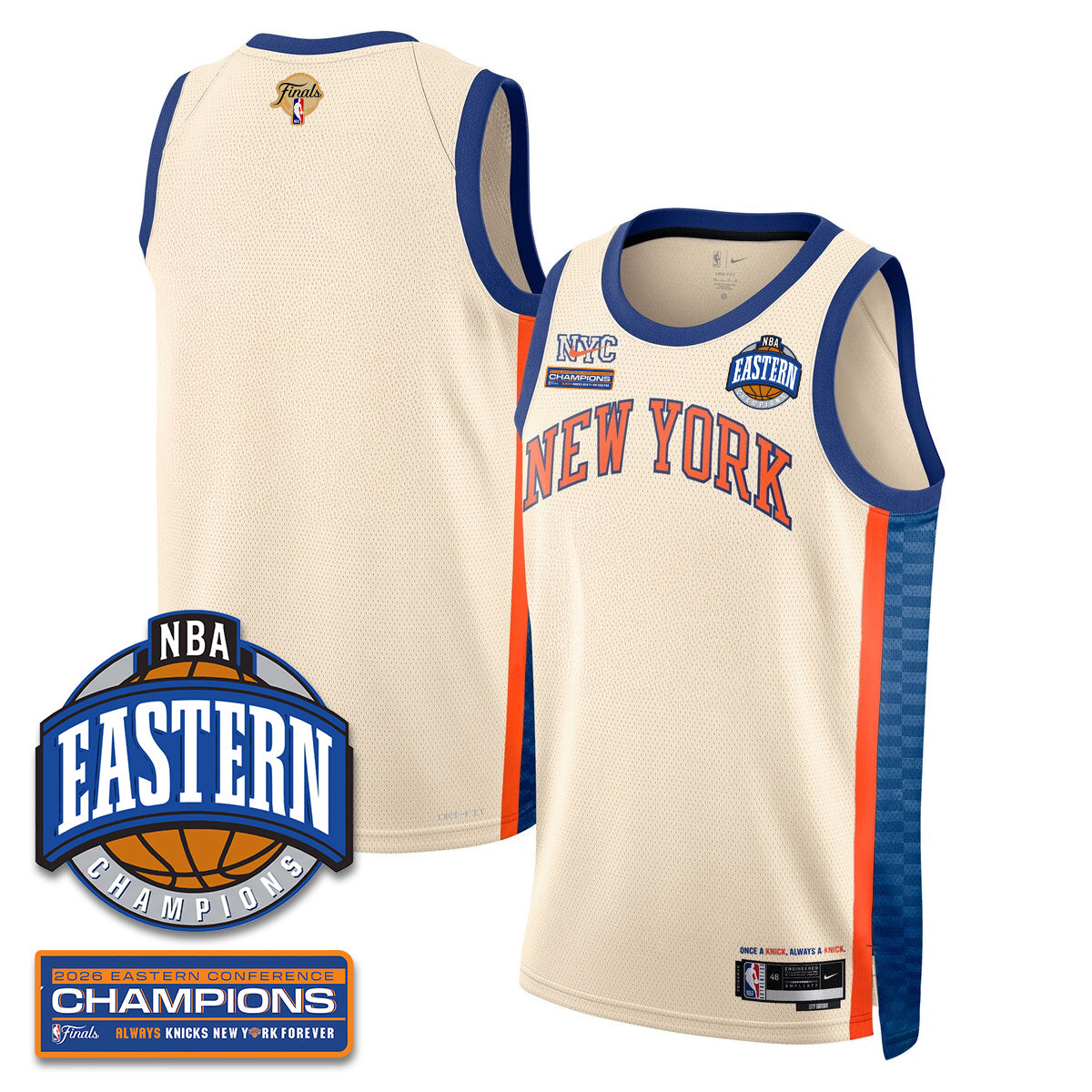NYK 2026 Basketball Eastern Conference Champions Vapor Jersey - Stitched