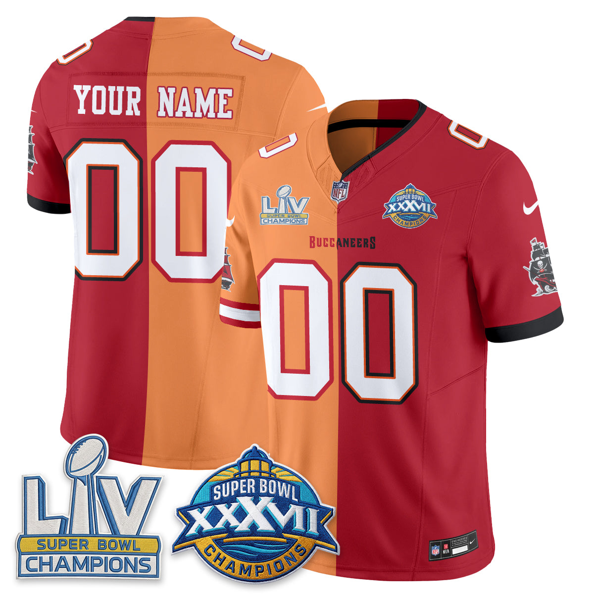 Tampa Bay Buccaneers S.Bowl Split Edition Vapor Custom Jersey - Stitched