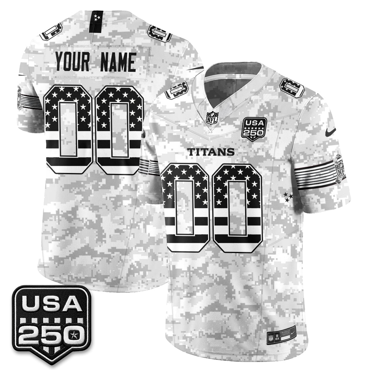 Tennessee Titans 2026 Salute to Service Edition Vapor Custom Jersey - Stitched