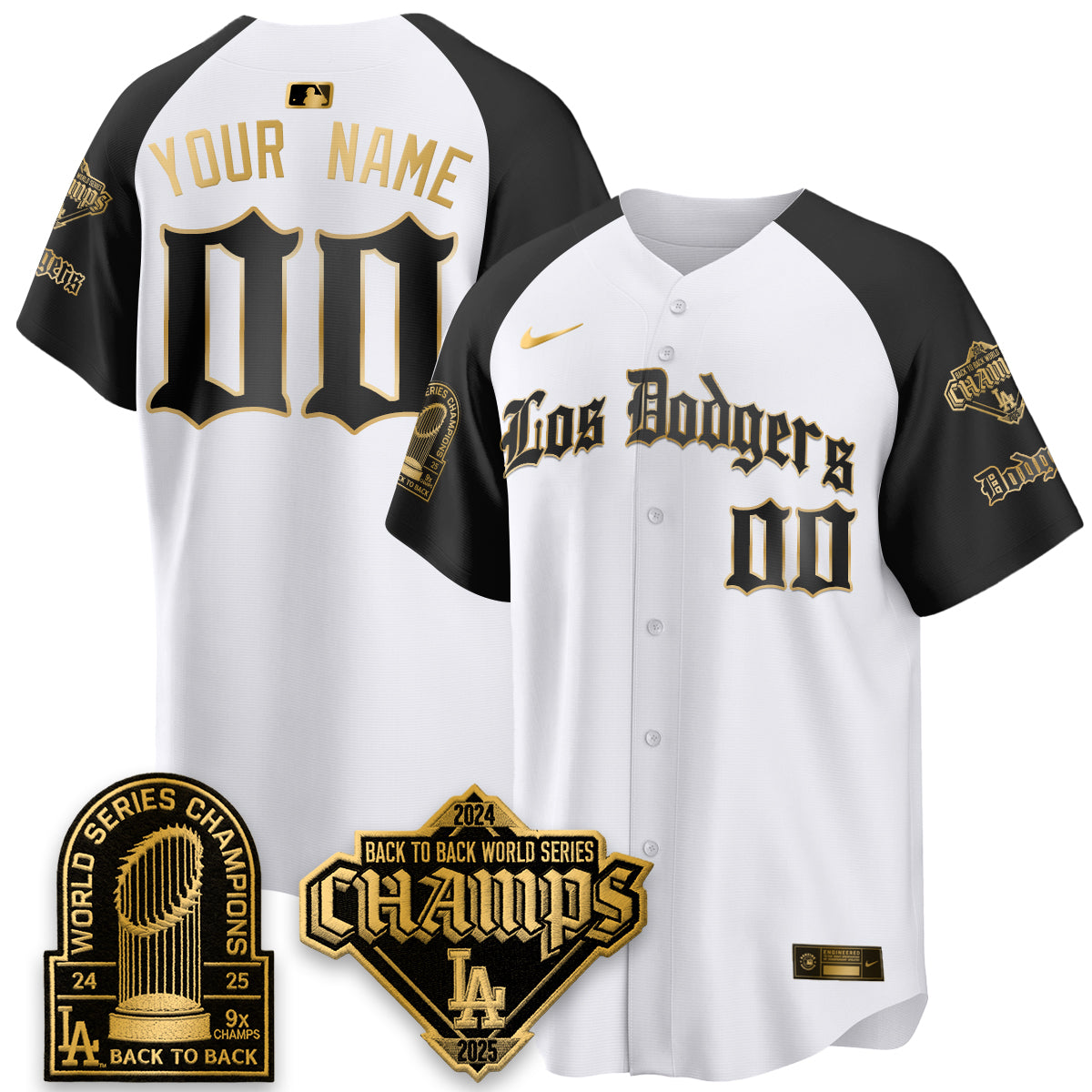 LAD World Series Champions B2B Patch Vapor Premier Limited Gothic Edition Custom Jersey - All Stitched
