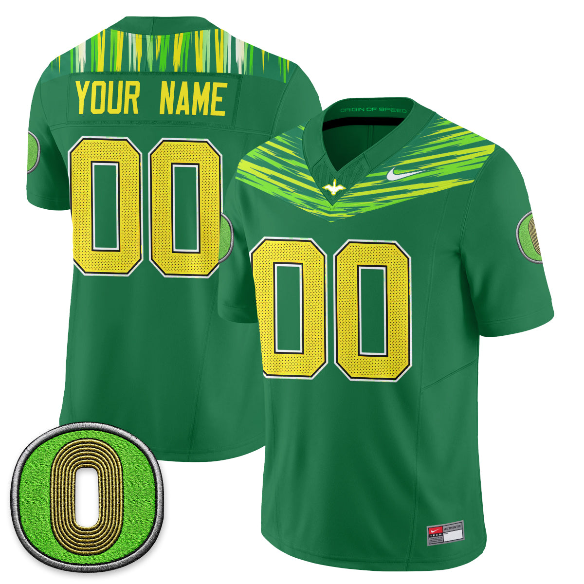 Oregon Ducks Origin of Speed Jersey Vapor Custom Jersey - Stitched