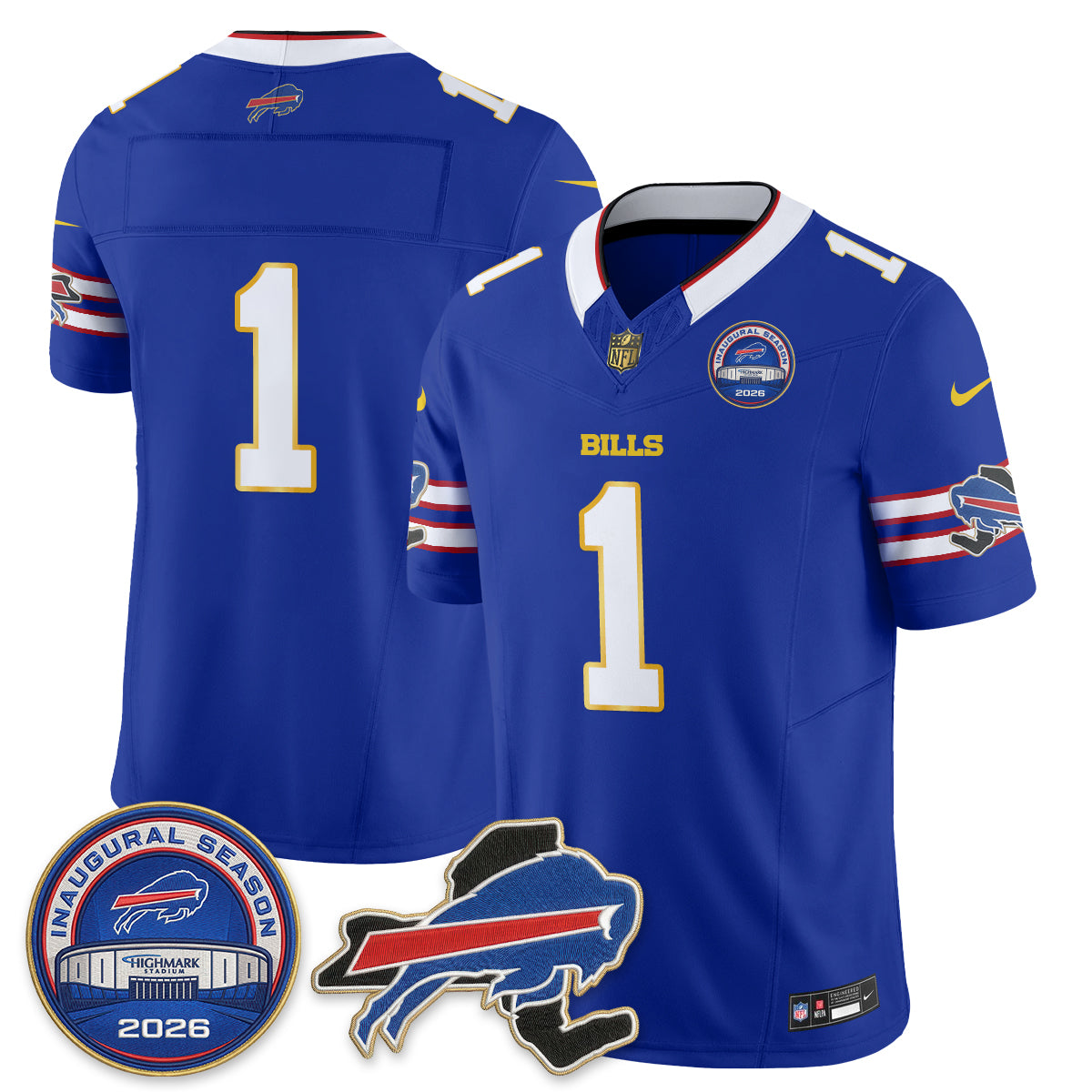BUF 2026 Gold Trim Edition Vapor Jersey - Stitched