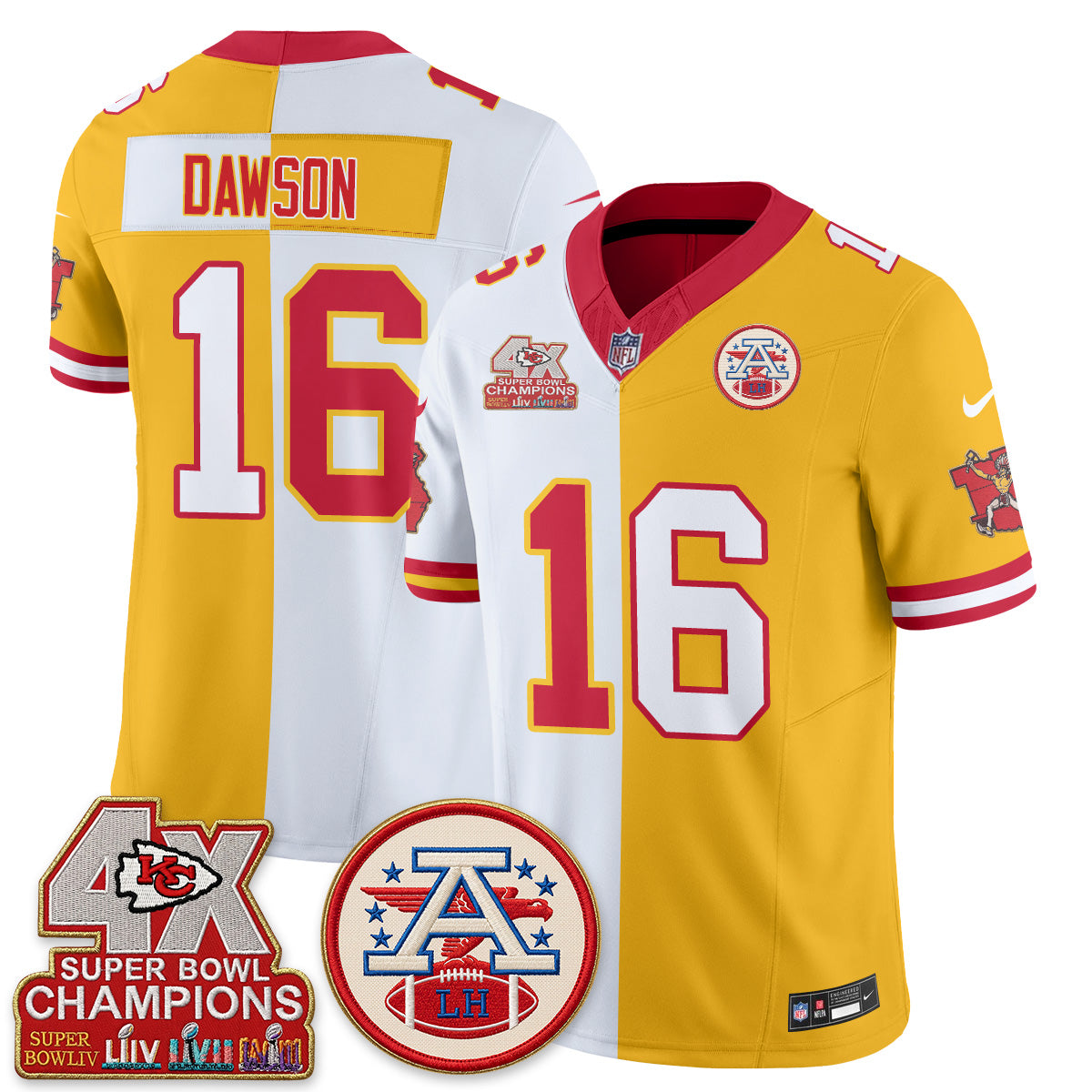 Kansas City Chiefs Throwback Split Vapor Jersey - Stitched