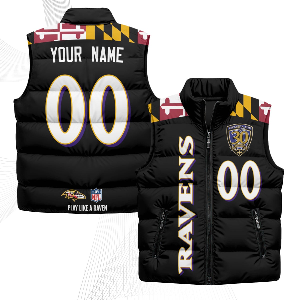 BAL Maryland Custom Puffer Vest - Printed