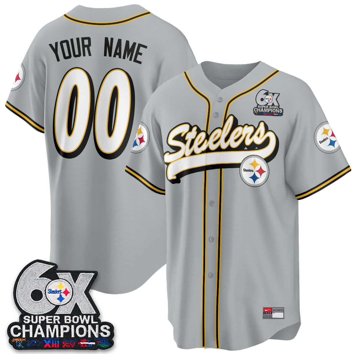 PIT 6x SBowl Baseball Vapor Custom Jersey - Stitched