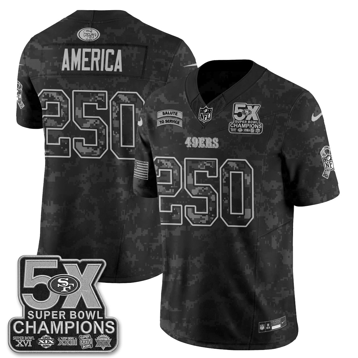 San Francisco 49ers 2026 Salute to Service V2 Vapor Jersey - Stitched