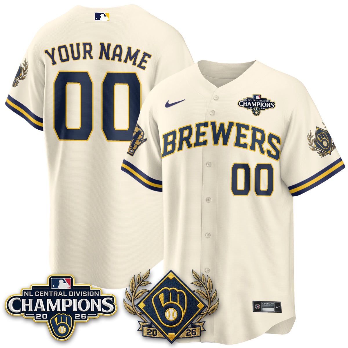 MIL 2026 NL Division Champs Vapor Custom Jersey - Stitched