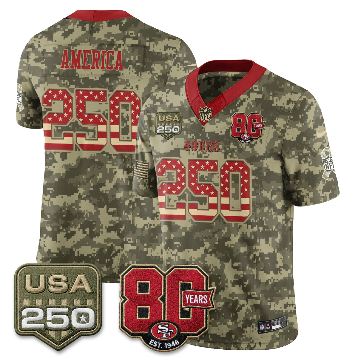 San Francisco 49ers 2026 Salute to Service Edition Vapor Jersey - Stitched