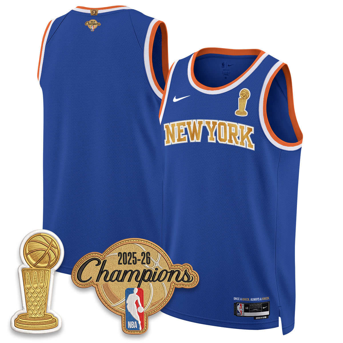 New York Knicks Champions Night Vapor Jersey - Stitched