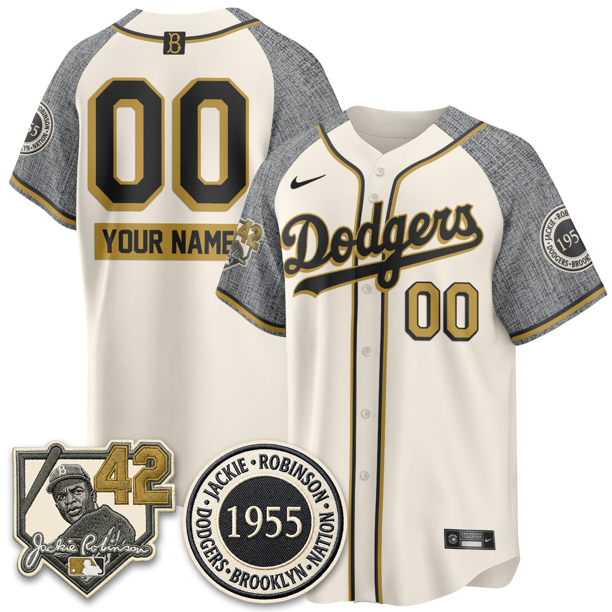 LAD 2026 New Era Jackie Robinson Vapor Limited Custom Jersey - All Stitched
