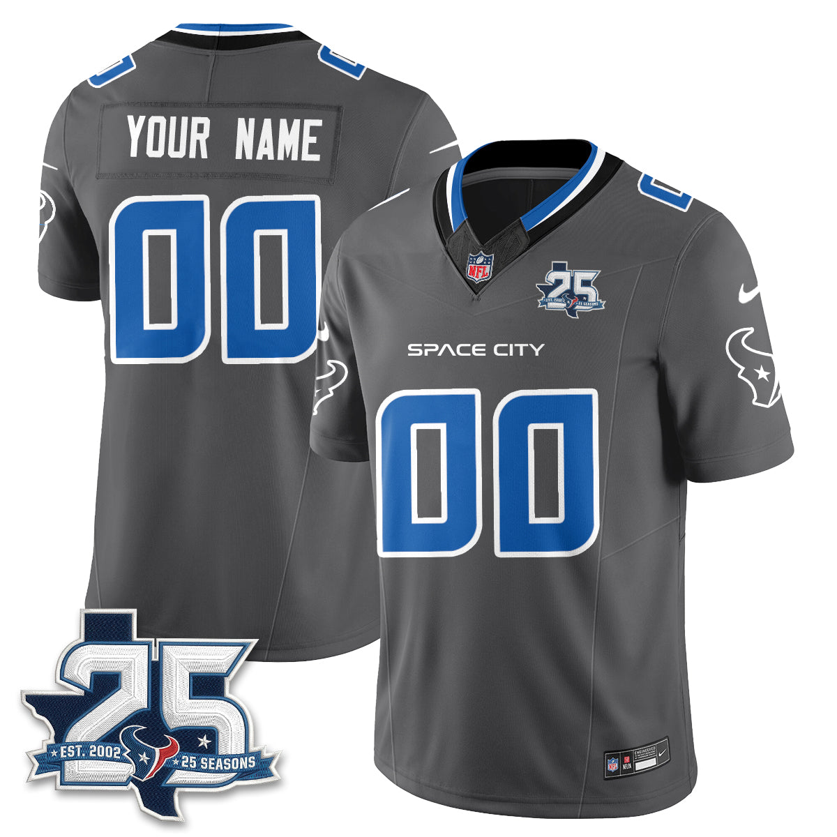 Houston Texans Fan Gear Edition Vapor Custom Jersey (2) - Stitched
