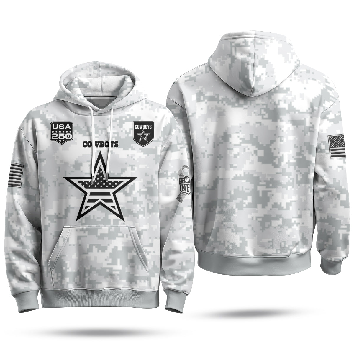 DAL 2026 Salute To Service Edition Pullover Hoodie - Printed
