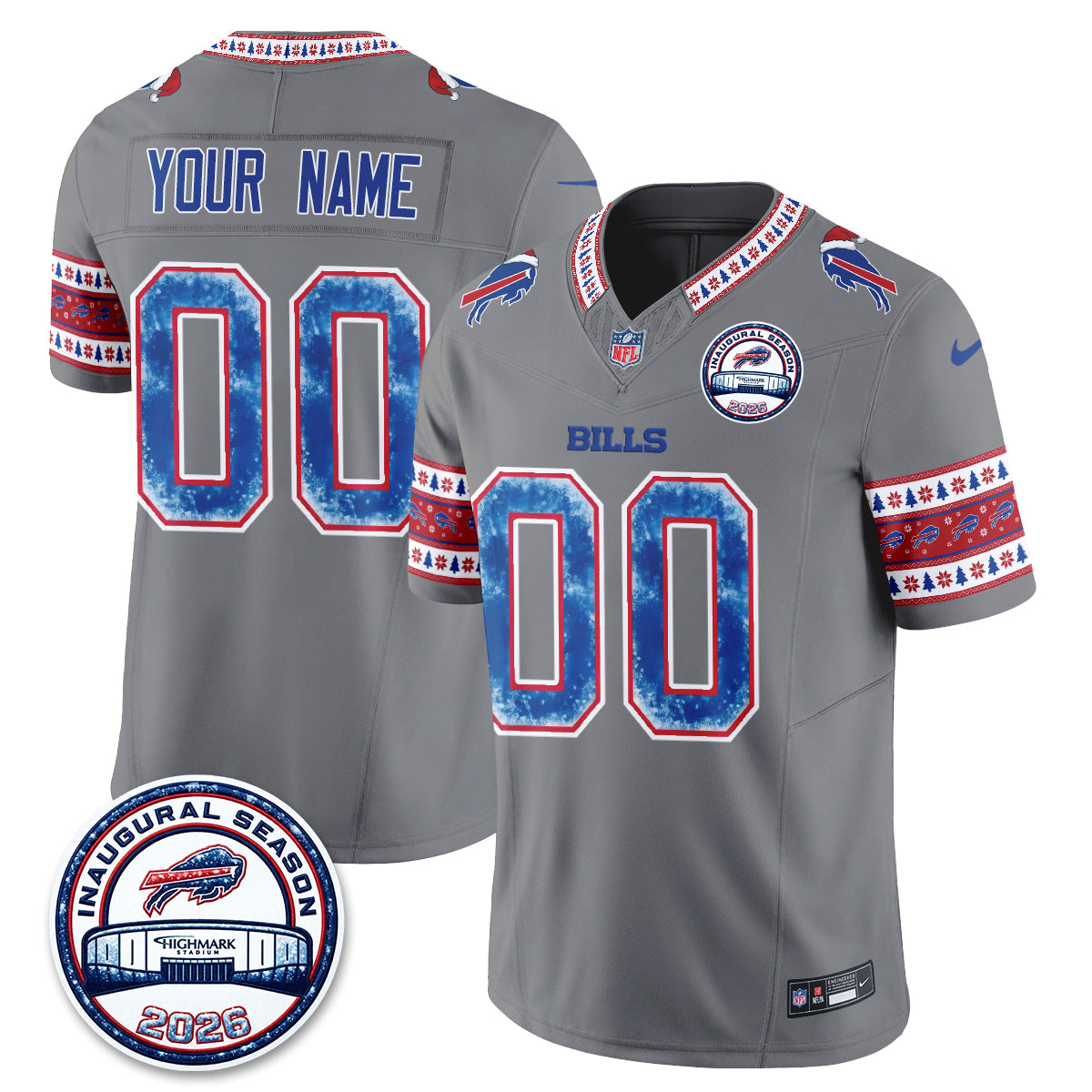 Buffalo Bills Xmas Edition Vapor Custom Jersey - Stitched