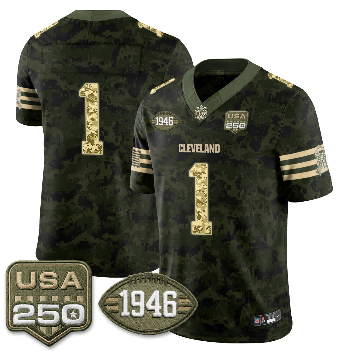 CLE 2026 Salute to Service Vapor Jersey - Stitched