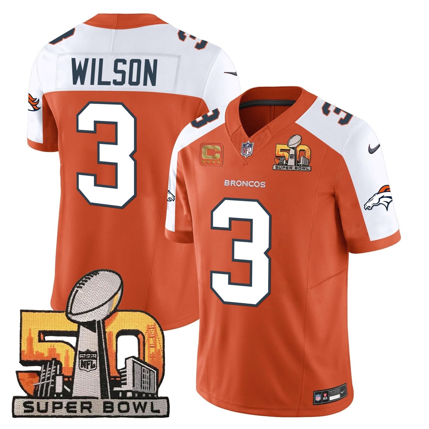 DB Super Bowl 50 Patch Vapor Jersey - All Stitched