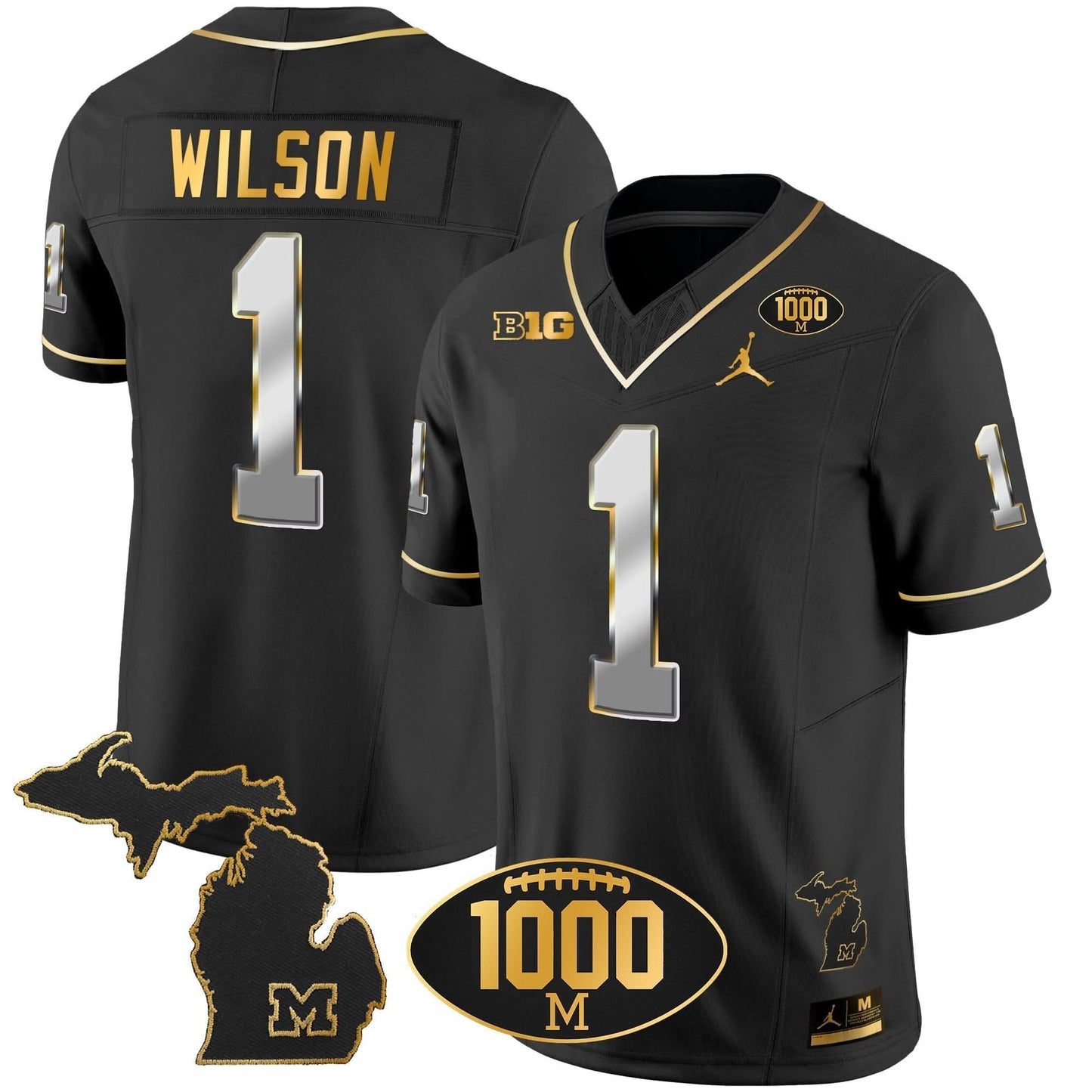 MW 1000 Wins Patch Gold Jersey V2 - All Stitched