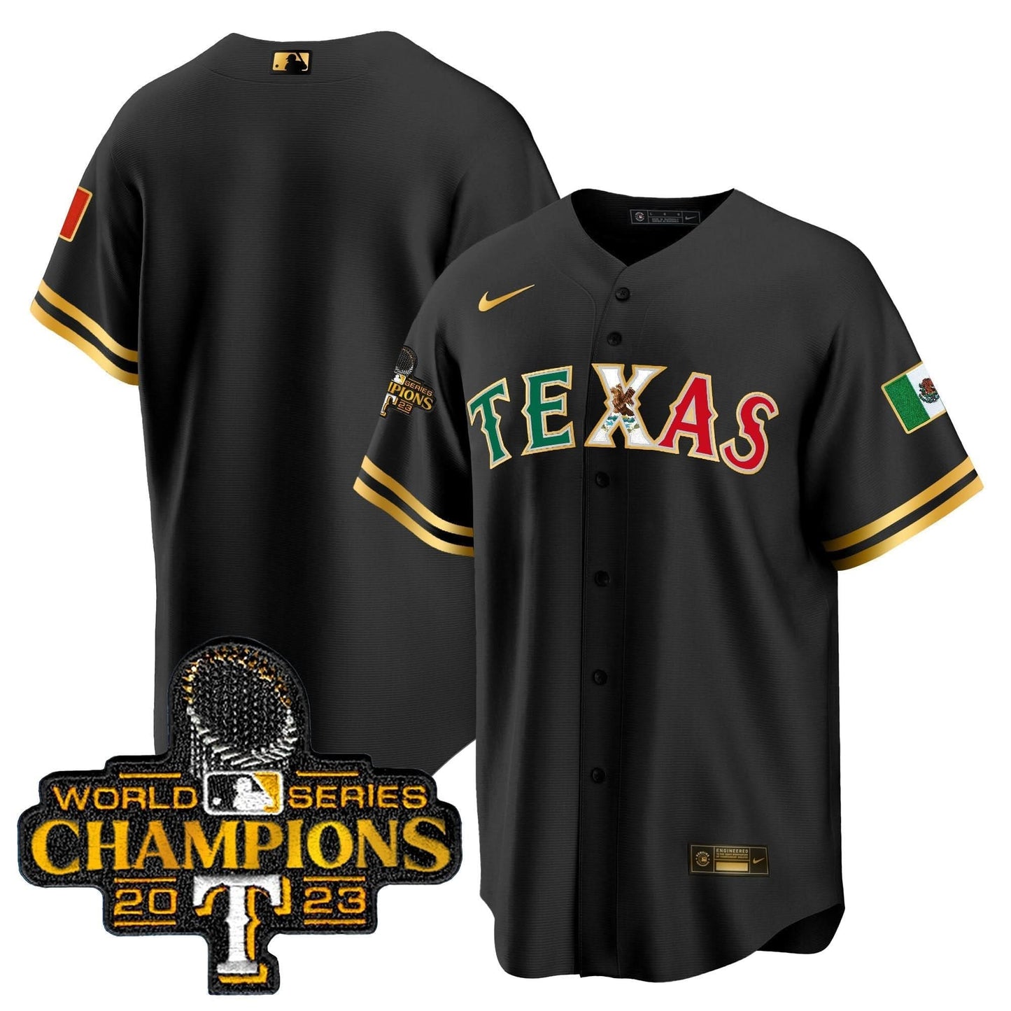 TR Mexico 2023 World Series Champions Baseball Jersey - All Stitched