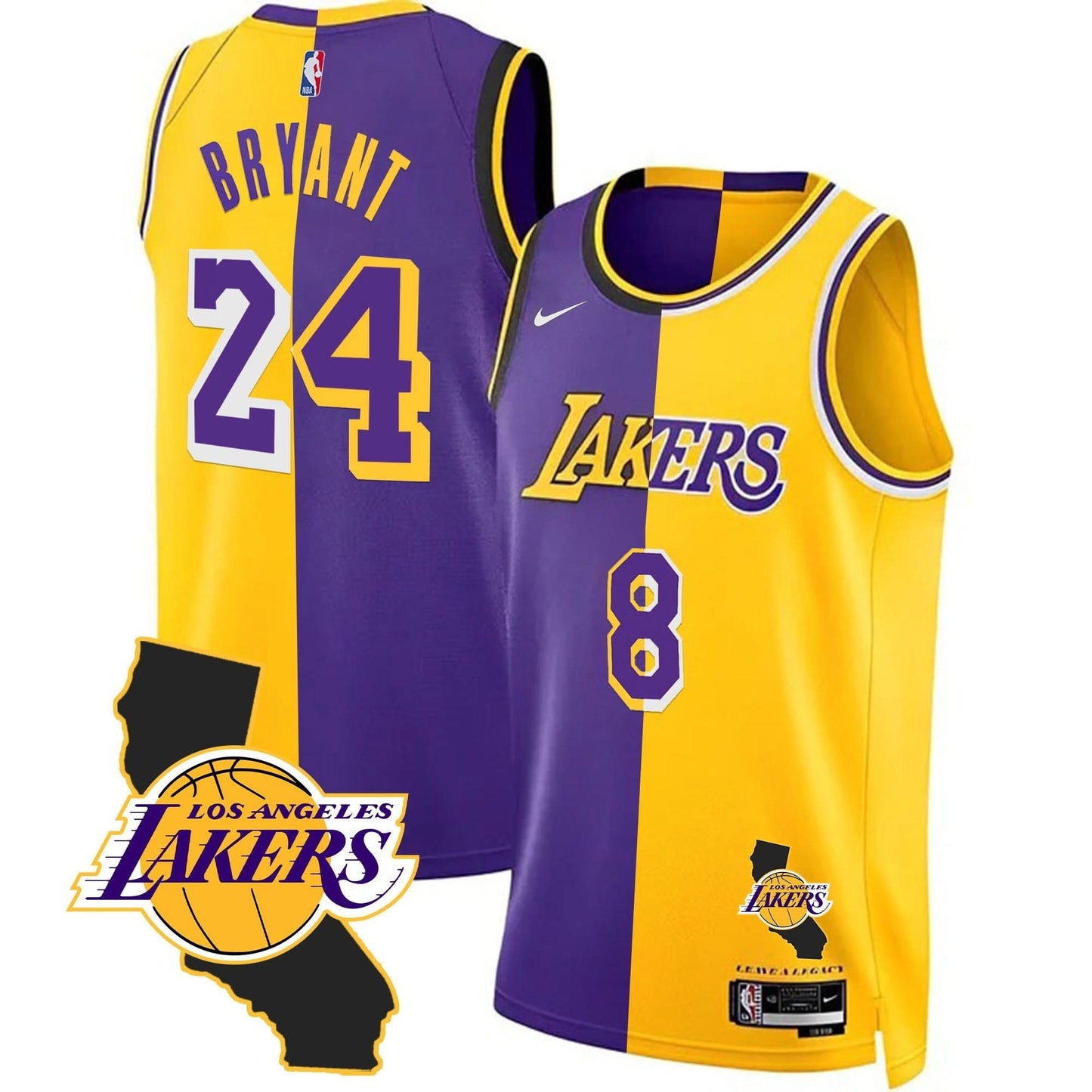 Kobe Bryant Black Mamba Jersey - California Patch - All Stitched