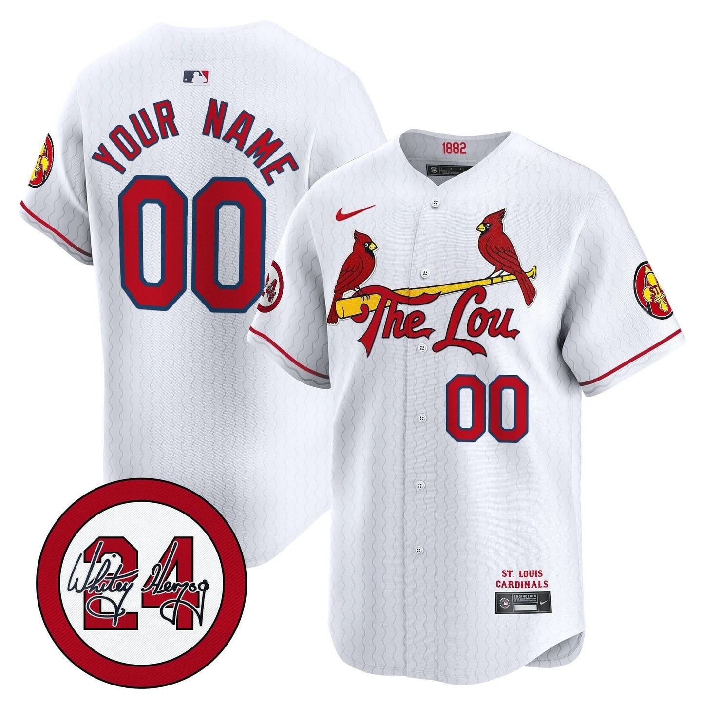 SLC 2024 City Connect Whitey Herzog Patch Vapor Premier Limited Custom Jersey - All Stitched