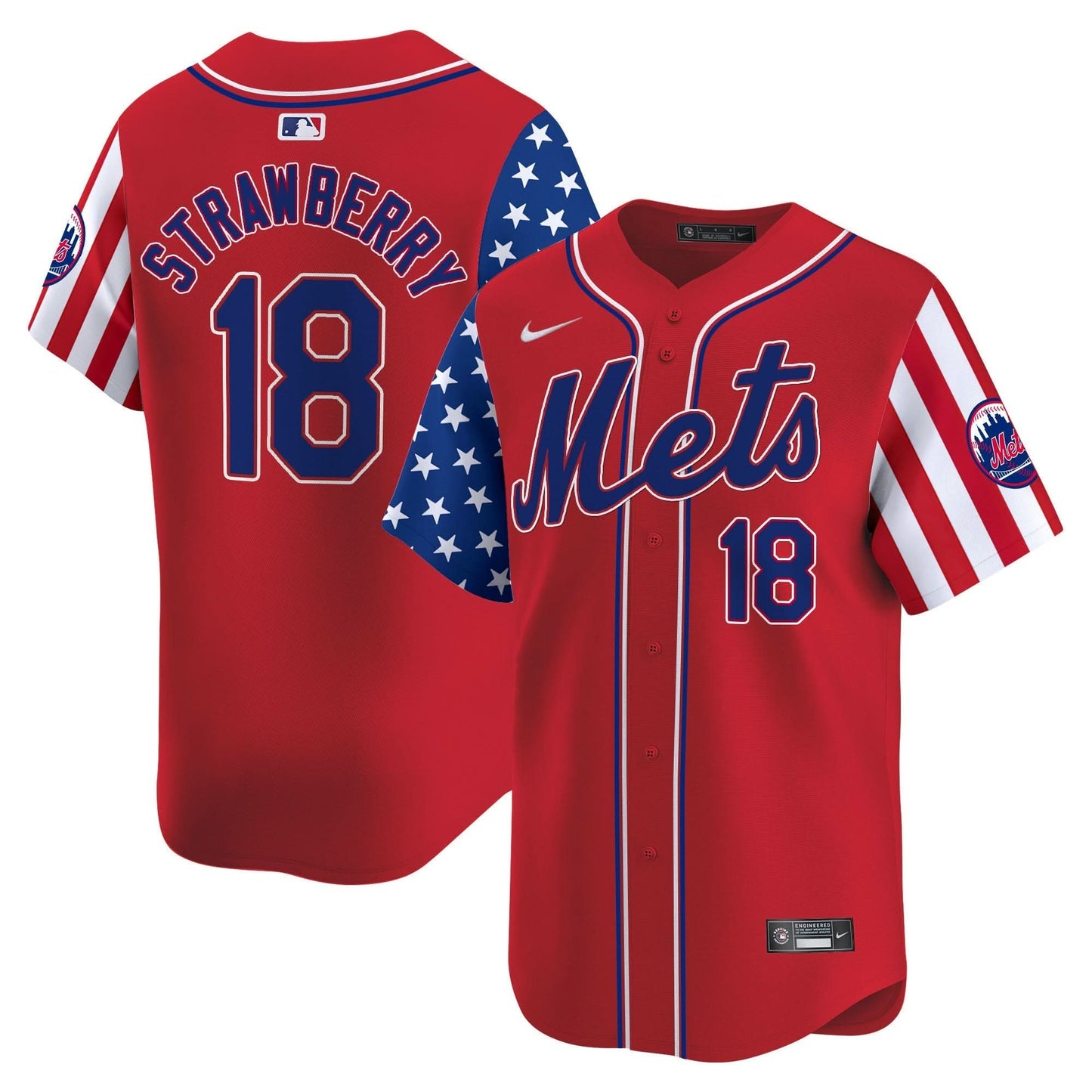 Men's Mets 2024 Independence Day Vapor Premier Limited Jersey - All Stitched