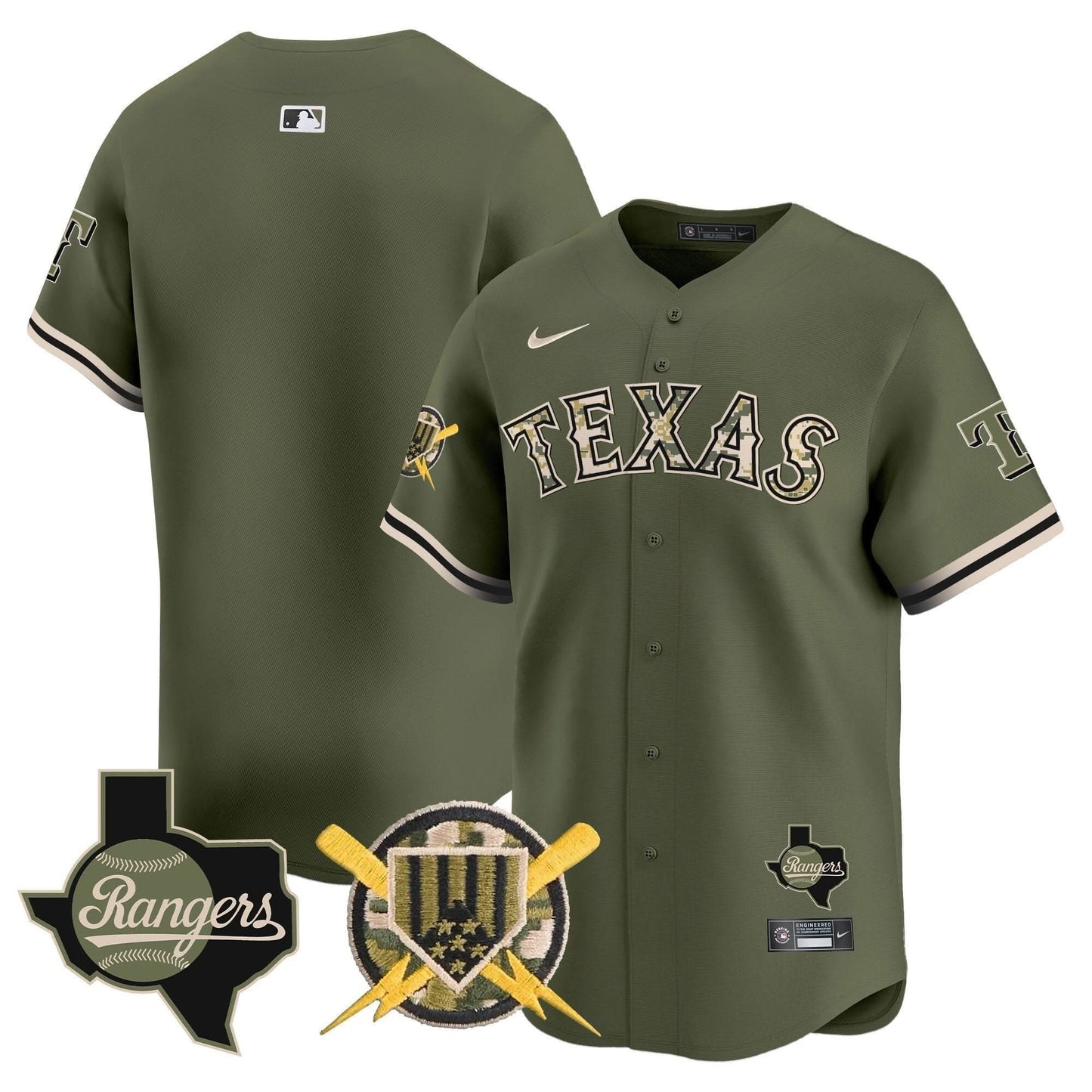 Men's Texas Rangers Armed Forces Day Vapor Premier Limited Jersey - All Stitched