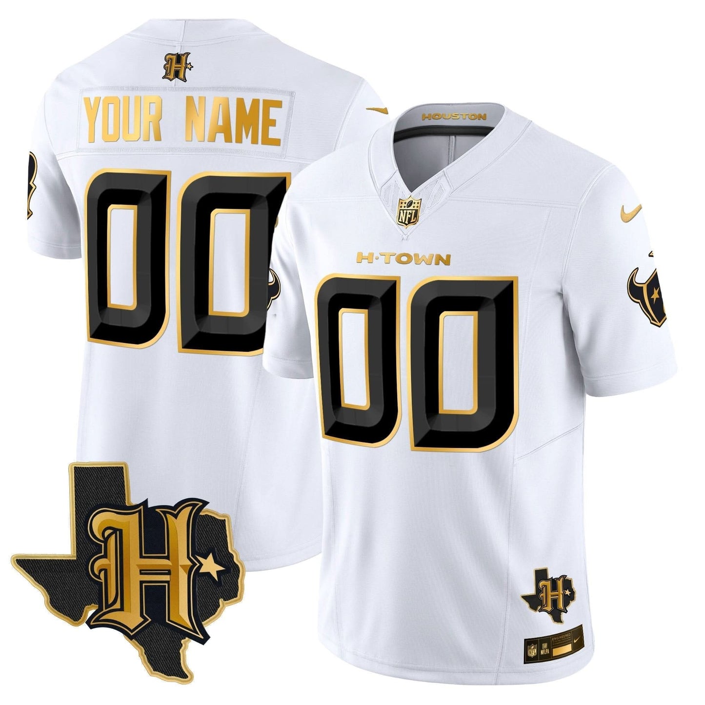 HT 2024 Texas Patch Gold Vapor Limited Custom Jersey