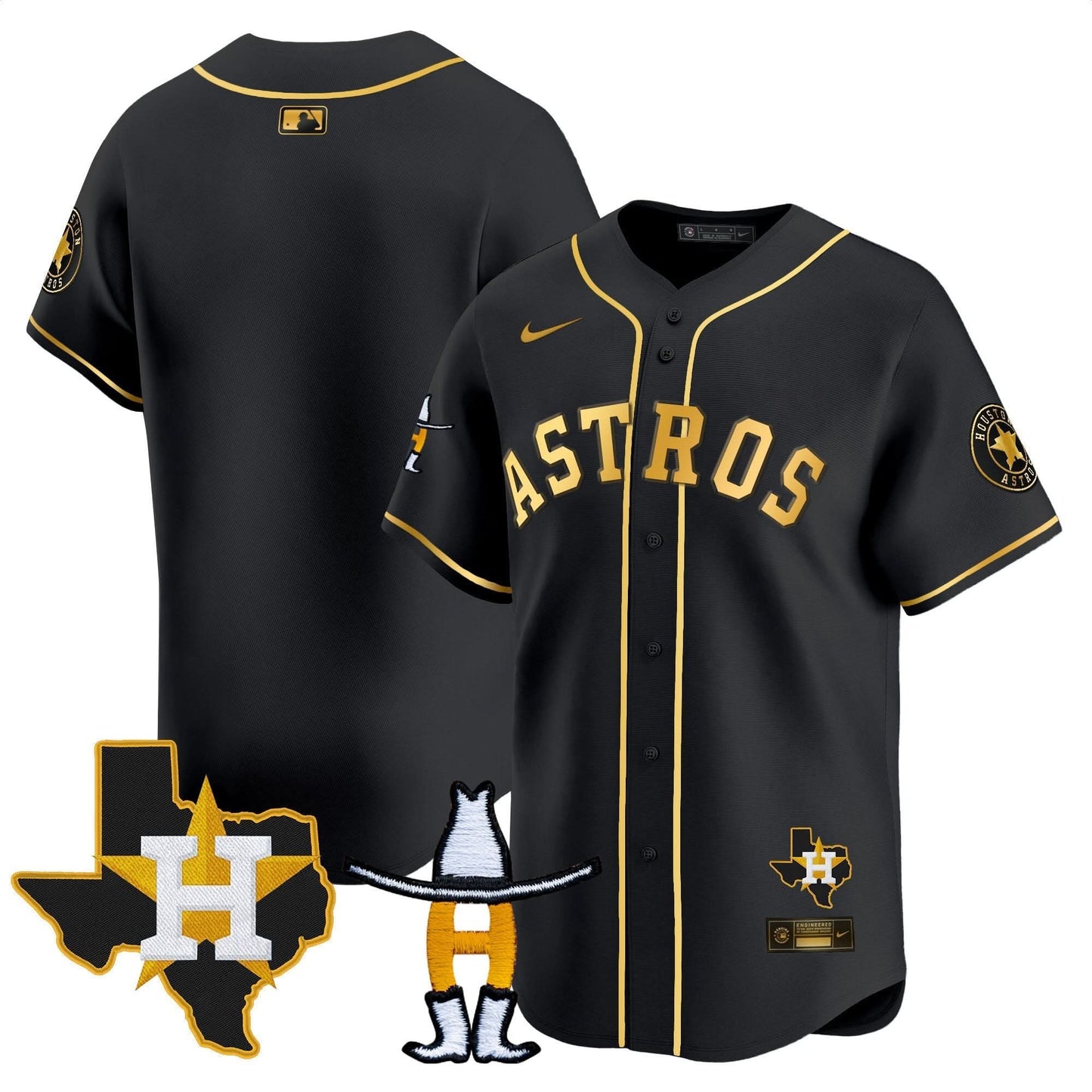 Men's Houston Astros Houston Rodeo Patch Vapor Premier Limited Jersey V2 - All Stitched