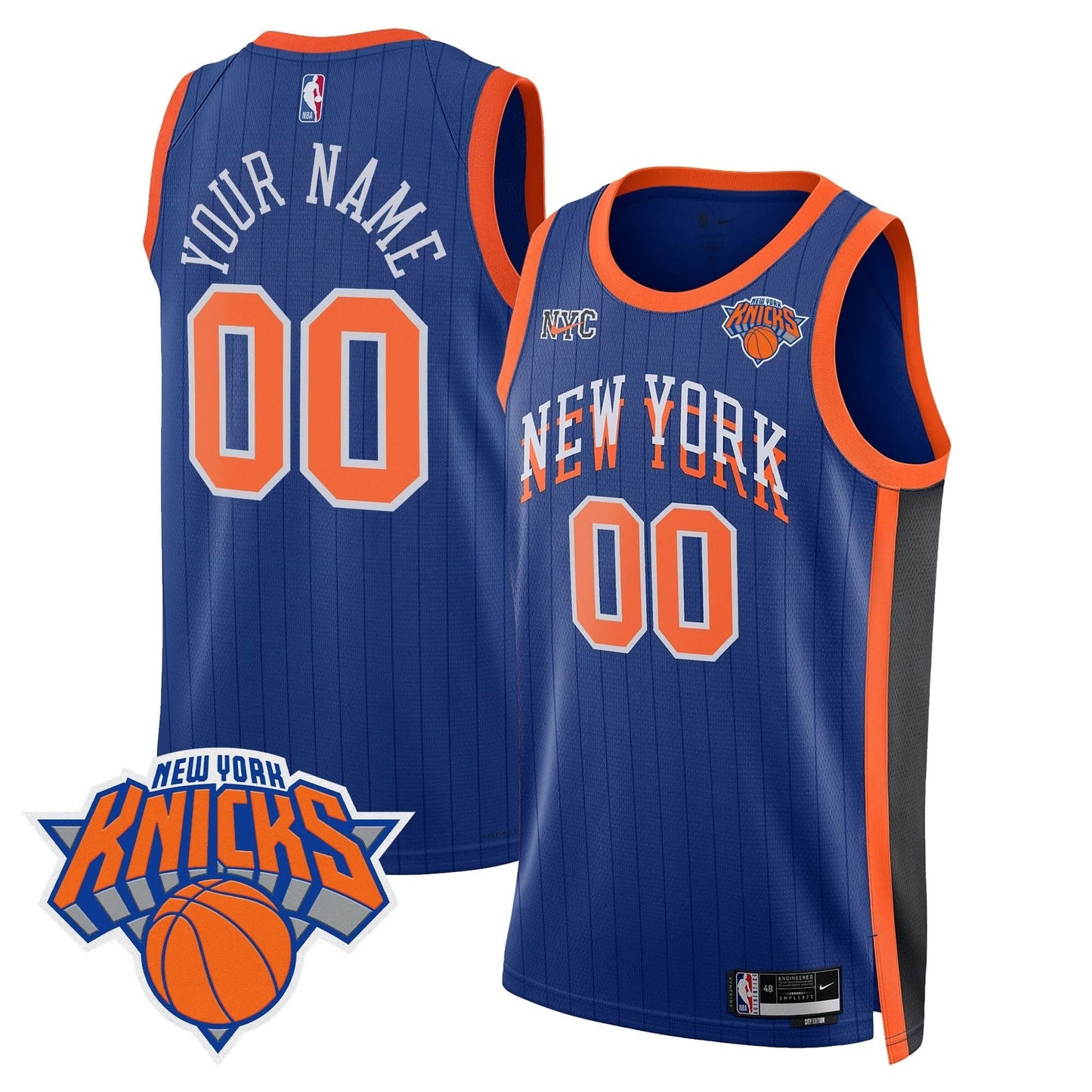 New York Knicks Swingman Custom Jersey V2 - All Stitched