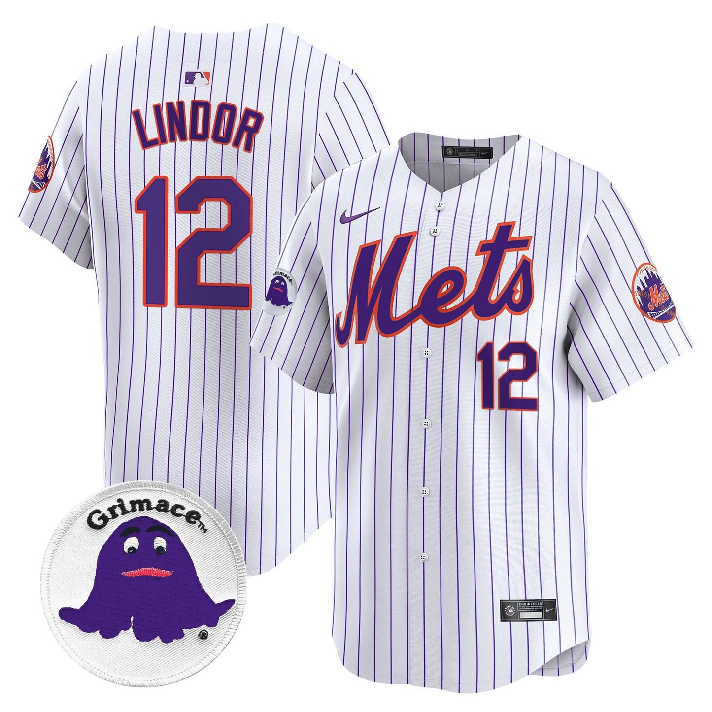 Men's Mets Grimace Vapor Premier Limited Jersey - All Stitched