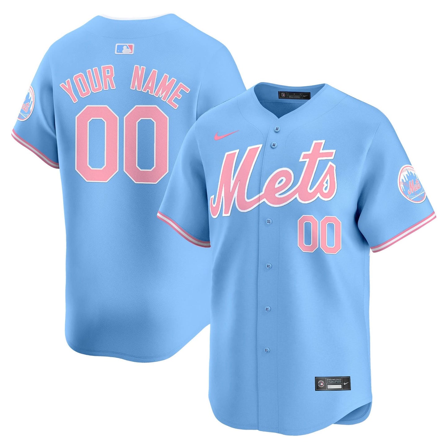Mets Bubblegum Pink Vapor Premier Limited Custom Jersey - All Stitched