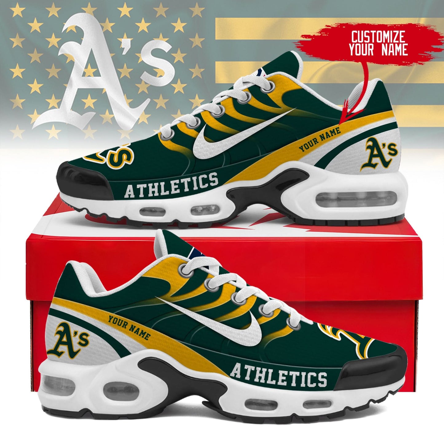 Oakland Athletics | Personalized Air Max Shoes TD 300525