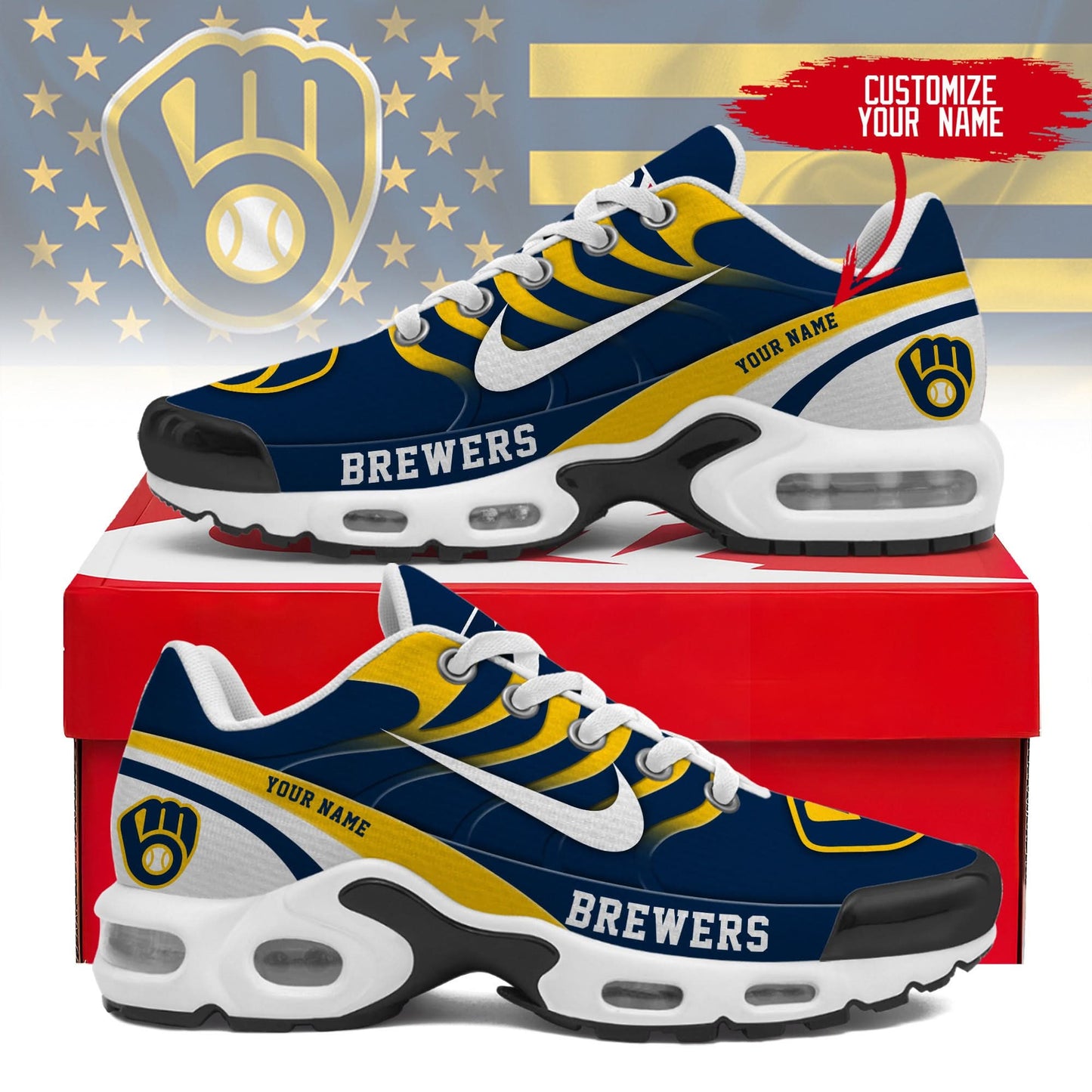 Milwaukee Brewers | Personalized Air Max Shoes TD 300525