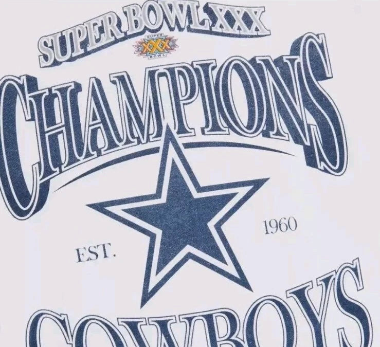 Dallas Cowboys Bowl XXX Champions Est 1960 One Side Printed T-Shirt