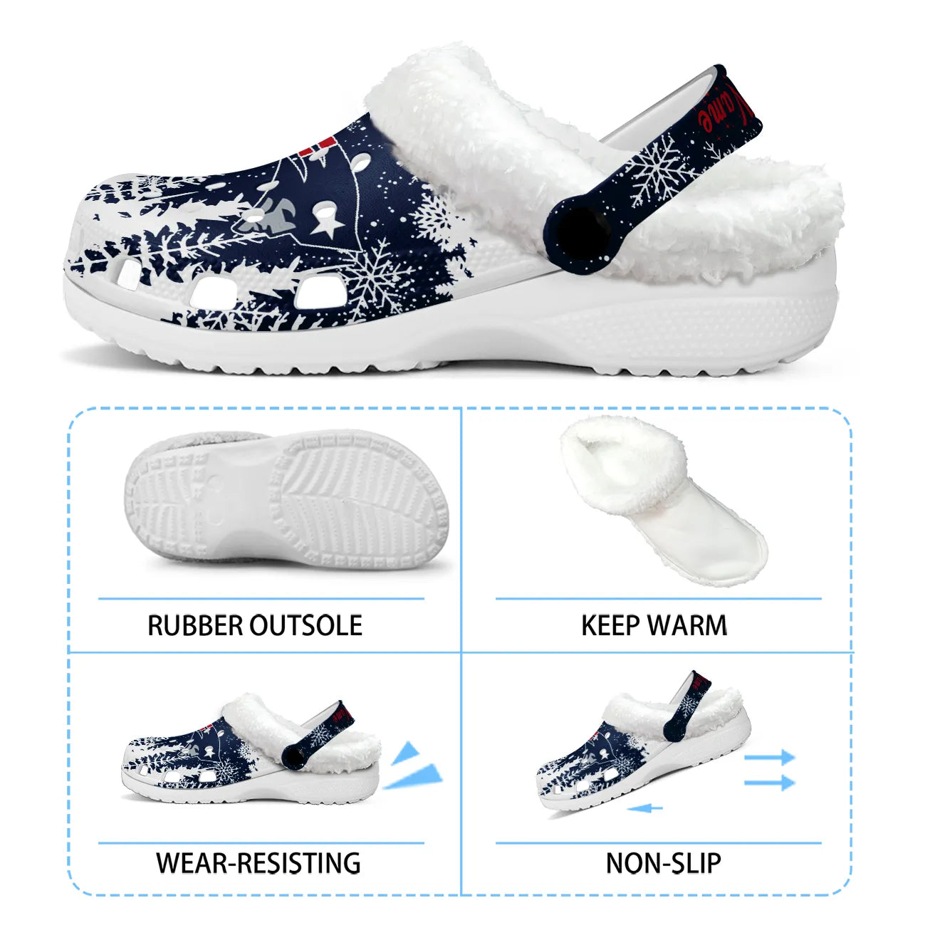 NE Fleece-Lined Clogs - Comfortable in Winter