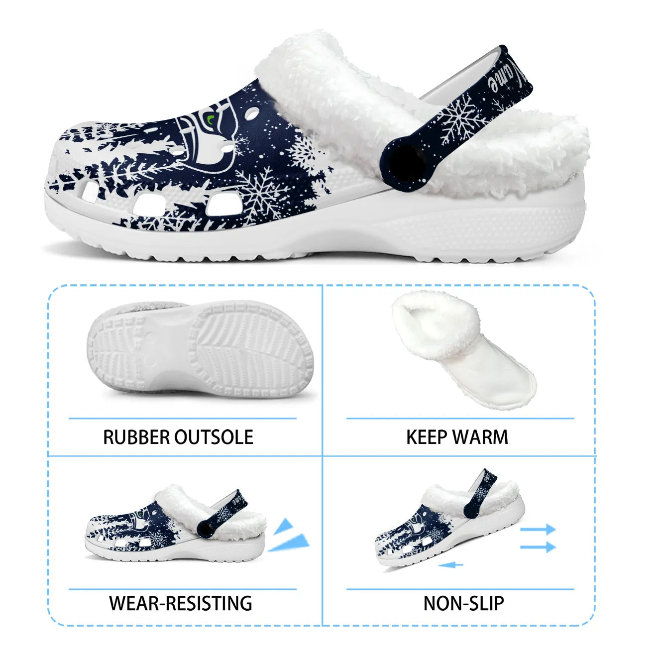 SEA Fleece-Lined Clogs - Comfortable in Winter