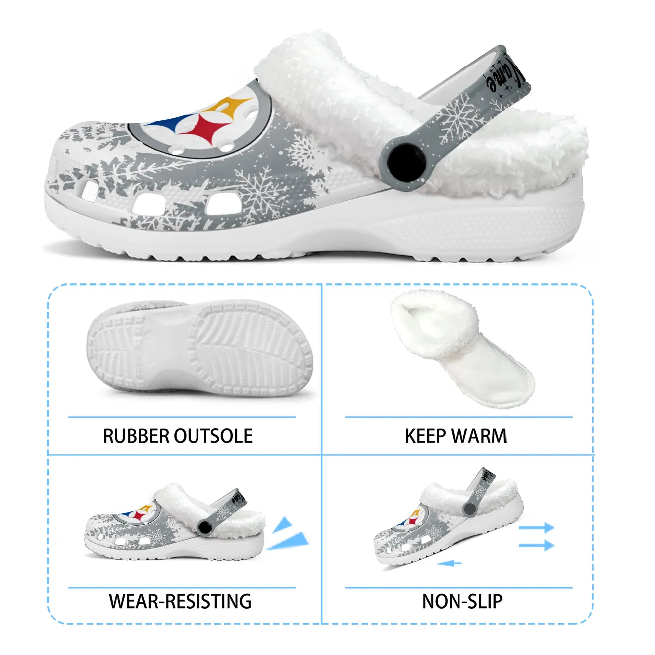 PIT Fleece-Lined Clogs - Comfortable in Winter