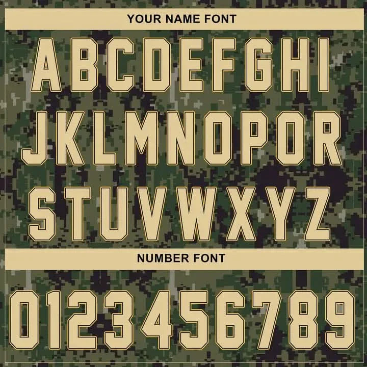 CUSTOM CAMO CREAM VETERAN BASEBALL JERSEY - EMBROIDERED