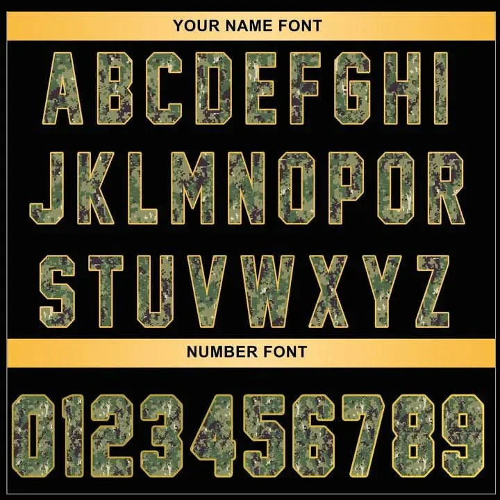 CUSTOM BLACK ALTERNATE CAMO VETERAN BASEBALL JERSEY - EMBROIDERED