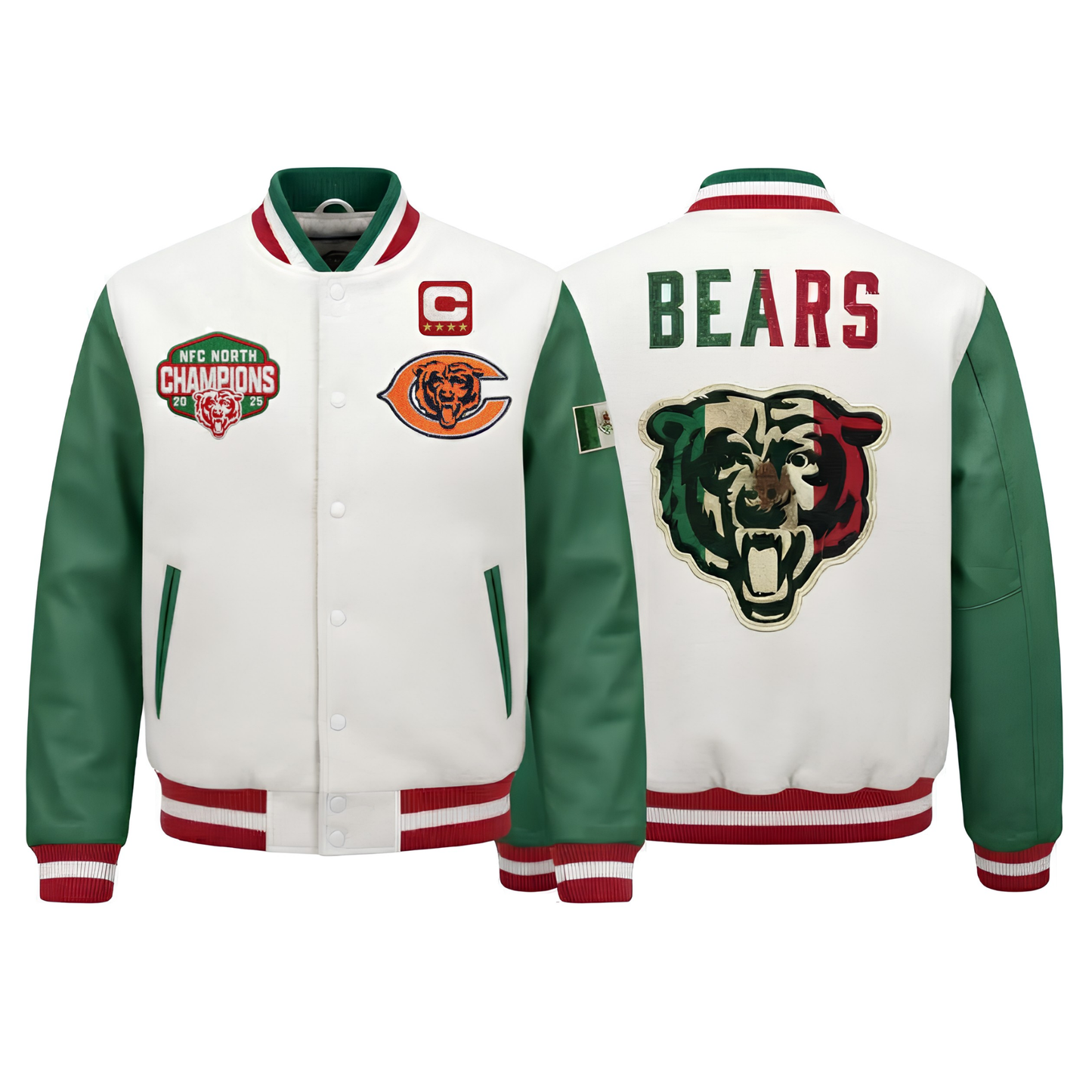 CHI Mexico NFC North Champions 2025 Patch Limited Baseball Jacket - Printed