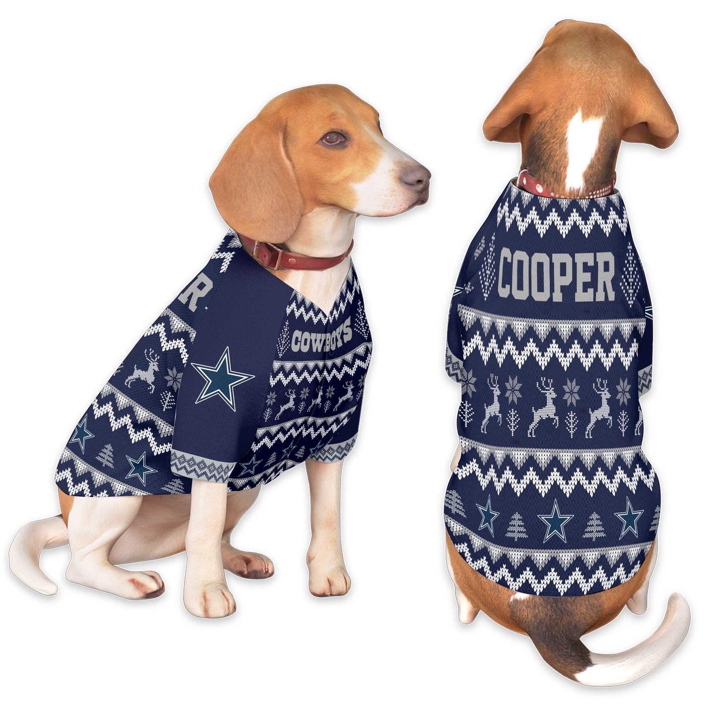 Dallas Cowboys Family Holiday Ugly Sweater Pet Coat