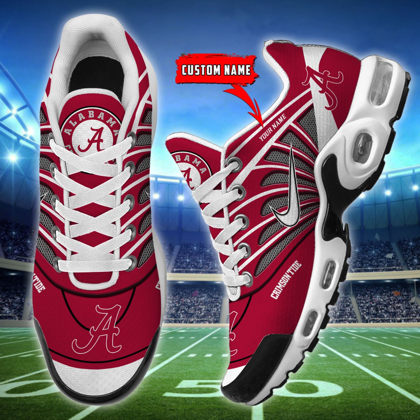 Alabama Crimson Tide NCAA Air Max Plus Shoes - Limited