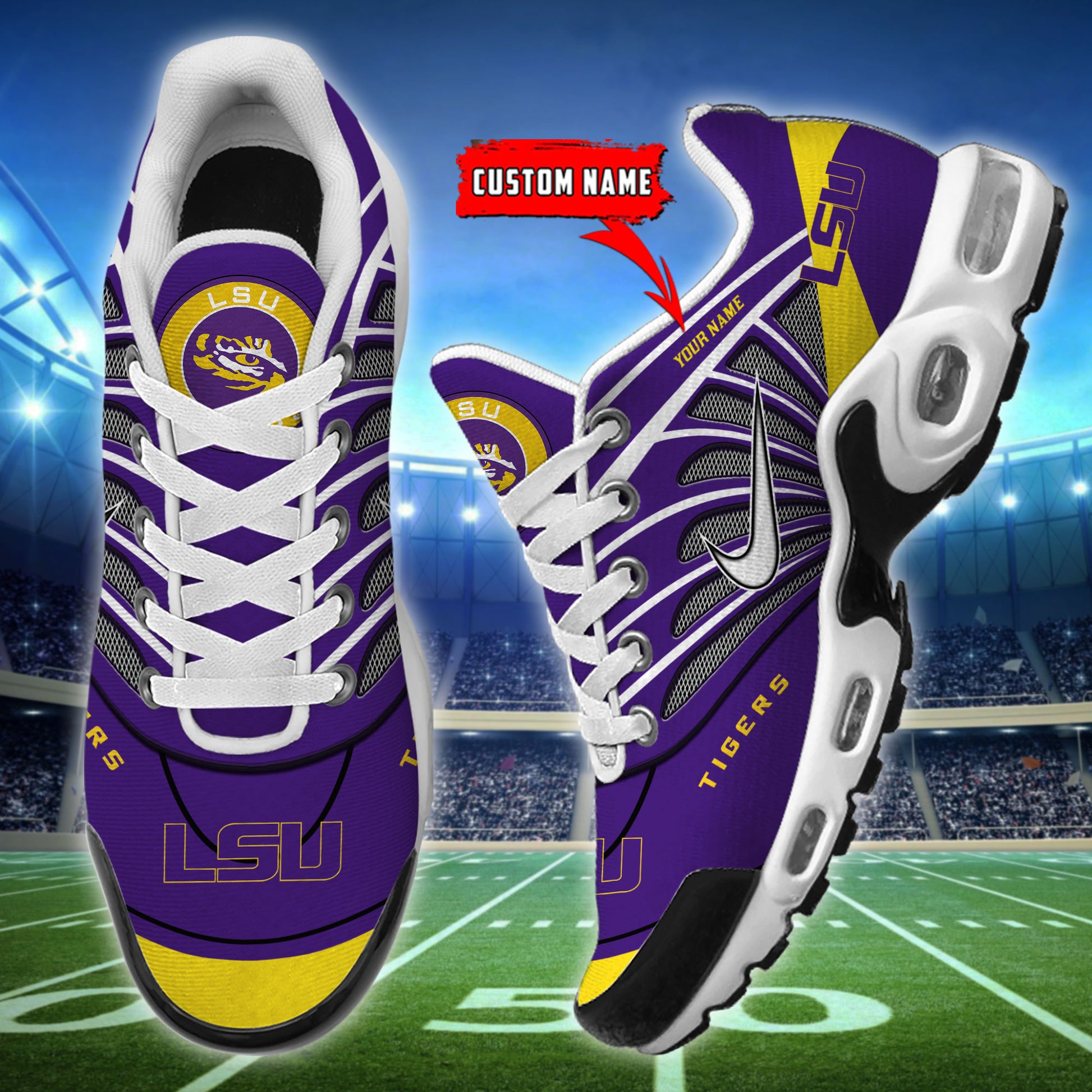 LSU Tigers NCAA Air Max Plus Shoes - Limited
